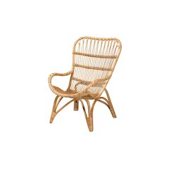 bali & pari Earvin Modern Bohemian Natural Brown Rattan Armchair