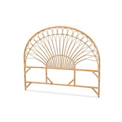 Bohemian Natural Brown Rattan Queen Size Standalone Headboard