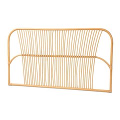 Bohemian Natural Brown Rattan Queen Size Wall-mount Headboard