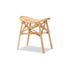 bali & pari Elgon Modern Bohemian Natural Brown Rattan Footstool