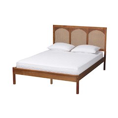 Rattan Queen Size Platform Bed