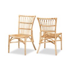Ammi Modern Bohemian Natural Brown Rattan Dining Chair