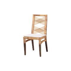 bali & pari Poltak Modern Bohemian Natural Brown Rattan Dining Chair