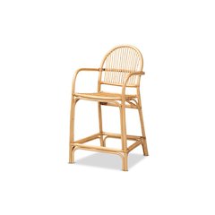 bali & pari Tugera Modern Bohemian Natural Brown Rattan Counter Stool