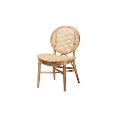 bali & pari Osaka Modern Bohemian Natural Brown Rattan Dining Chair
