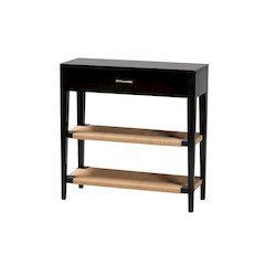 Bohemian Black Finished Bayur Wood 1-Drawer Console Table