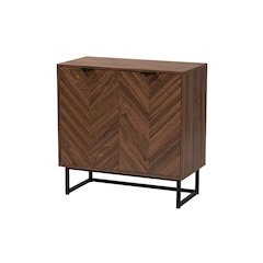 Baxton Studio Sadia Modern Walnut Brown Finished Wood Storage Cabinet
