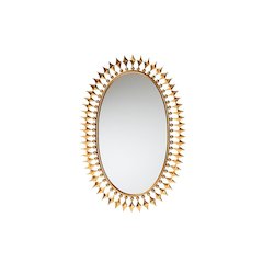 Rogier Modern Glam and Luxe Antique Goldleaf Metal Accent Wall Mirror