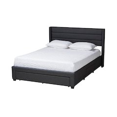 Dark Brown Finished Wood Full Size 3-Drawer Storage Platform Bed