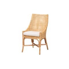 bali & pari Bella Modern Bohemian Natural Brown Rattan Dining Chair
