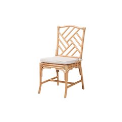 bali & pari Rio Modern Bohemian Natural Brown Rattan Dining Chair