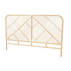 Bohemian Natural Brown Rattan Queen Size Standalone Headboard
