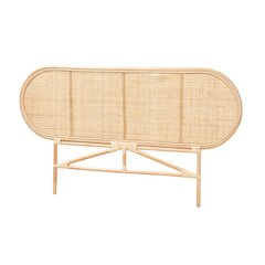Bohemian Natural Brown Rattan Queen Size Standalone Headboard