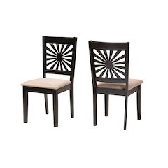 Olympia Modern Beige Fabric and Espresso Brown Finished Wood Dining Chair
