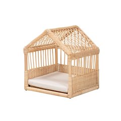 bali & pari Pieta Modern Bohemian Natural Brown Rattan Pet Bed