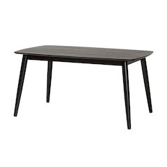 Baxton Studio Flora Mid-Century Modern Black Finished Wood Dining Table