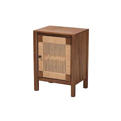 bali & pari Holitz Modern Bohemian Walnut Brown Finished Bayur Wood Nightstand