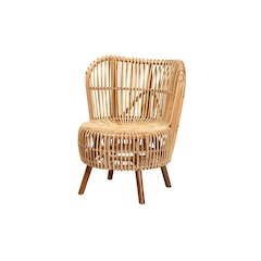 bali & pari Nagoya Modern Bohemian Natural Rattan Wide Seat Lounge Chair