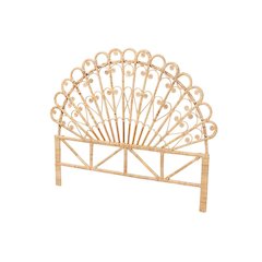 Bohemian Natural Brown Rattan Queen Size Standalone Headboard