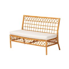 Capella Modern Bohemian Honey Rattan Dining Bench
