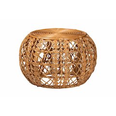 bali & pari Tiramisu Modern Bohemian Natural Brown Rattan Coffee Table