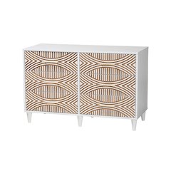 Louetta Coastal White Carved Contrasting 6-Drawer Dresser