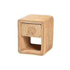Rosina Bohemian Natural Rattan 1-Drawer Nightstand