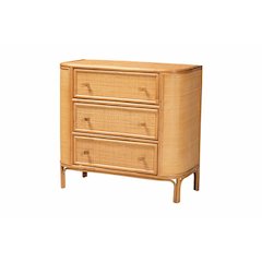Radenza Bohemian Light Honey Rattan 3-Drawer Storage Cabinet