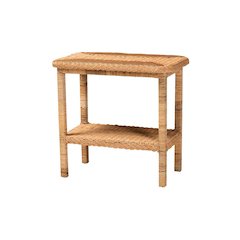 Minahasa Bohemian Light Honey Braided Rattan Side Table