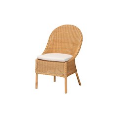 bali & pari Camelia Bohemian Light Honey Rattan Dining Chair