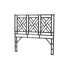 Karavo Bohemian Black Natural Rattan Queen Size Standalone Headboard