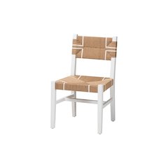 Talli Bohemian Paper Loom and White Mahogany Wood Dining Chair