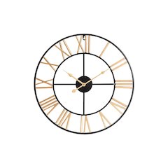 Baxton Studio Auden Modern Industrial Two-Tone Black and Gold Metal Wall Clock