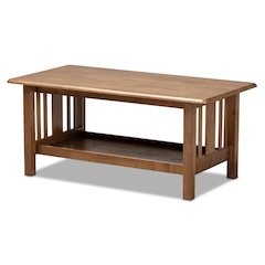 Walnut Brown Finished Rectangular Wood Coffee Table