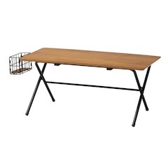 Mariela Natural Brown and Black Low Profile Coffee Table with Basket