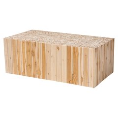 Bohemian Natural Teak Wood Coffee Table with Unique Repurposed Wood Logs