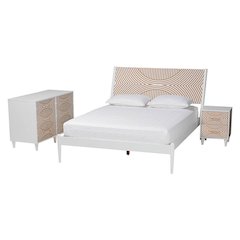Baxton Studio Louetta Carved Contrasting 3-Piece Bedroom Set