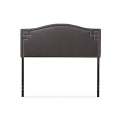 Aubrey Modern and Contemporary Dark Grey Fabric Upholstered Queen Size Headboard