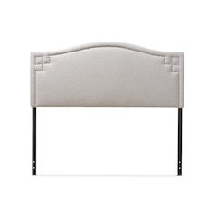 Grayish Beige Fabric Upholstered Queen Size Headboard