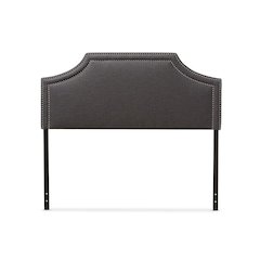 Dark Grey Fabric Upholstered Queen Size Headboard