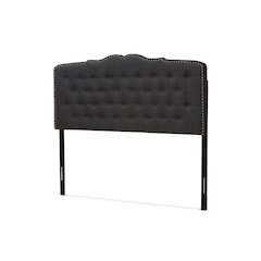 Baxton Studio Lucy Modern and Contemporary Dark Grey Fabric King Size Headboard