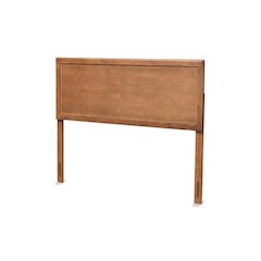 Transitional Ash Walnut Finished Wood King Size Headboard