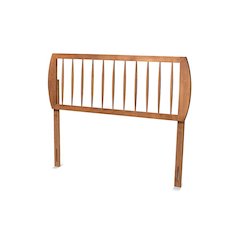 Transitional Ash Walnut Finished Wood King Size Headboard