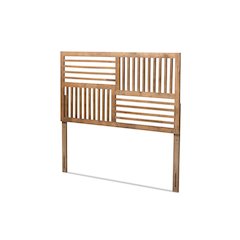 Transitional Ash Walnut Finished Wood King Size Headboard