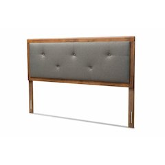 Walnut Brown Finished Wood King Size Headboard
