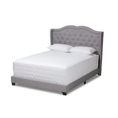 Baxton Studio Aden Modern and Contemporary Grey Fabric Upholstered King Size Bed