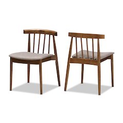 Wyatt Mid-Century Modern Walnut Wood Dining Chair (Set of 2)