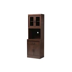 Laurana Modern and Contemporary Dark Walnut Finished Kitchen Cabinet and Hutch