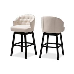 Wood Swivel Bar Stool Set of 2