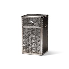 Baxton Studio Cosette Vintage Industrial Silver Metal Floral Accent Cabinet